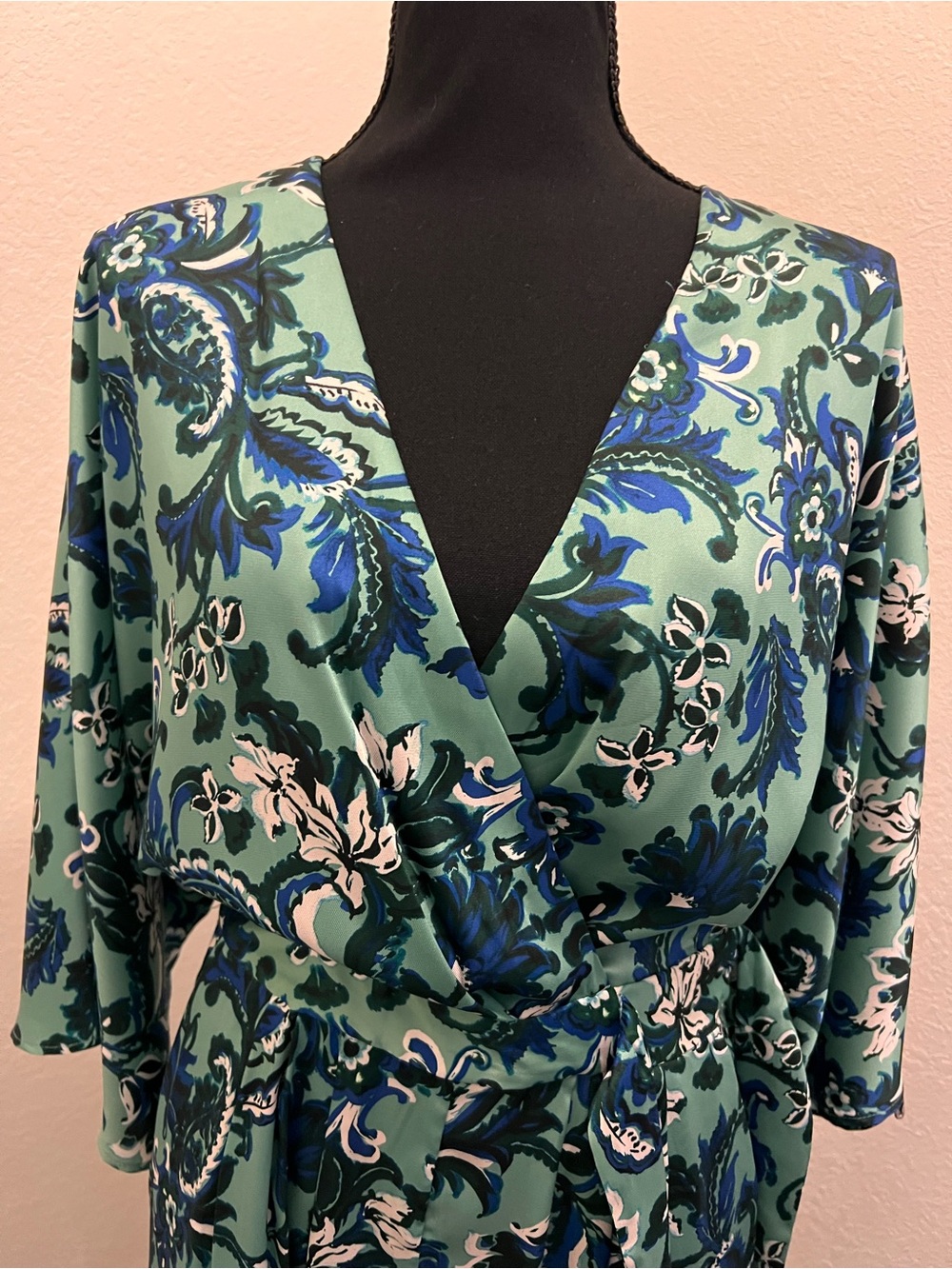 Zara kimono wrap satin jumpsuit